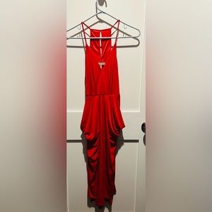 Bcbg generation drape slip dress in red.